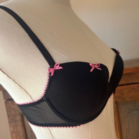 Vintage Betsey Johnson Black Bra 34B - Picture 6 of 11